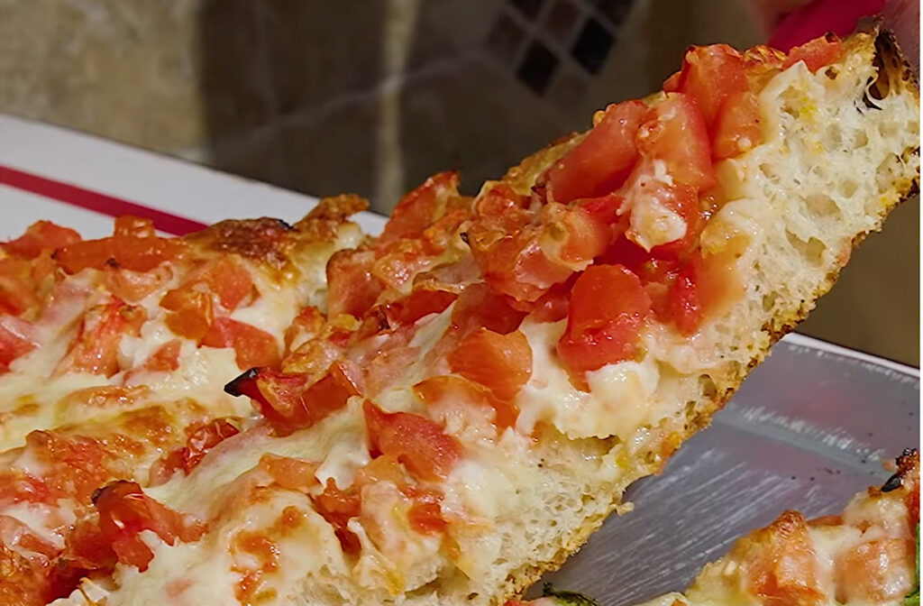 Pan pizza at Naples Pizza and Restaurant in Barnegat NJ
