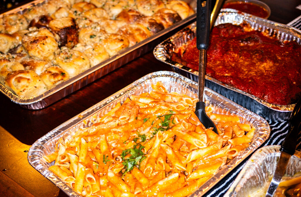 Italian catering trays from Naples Pizza in Barnegat NJ